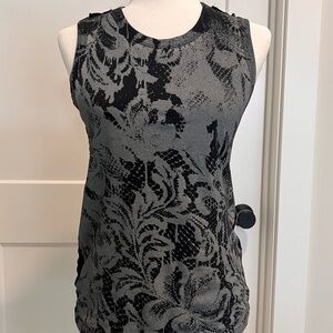 D&G Black and Gray Floral Tank Top